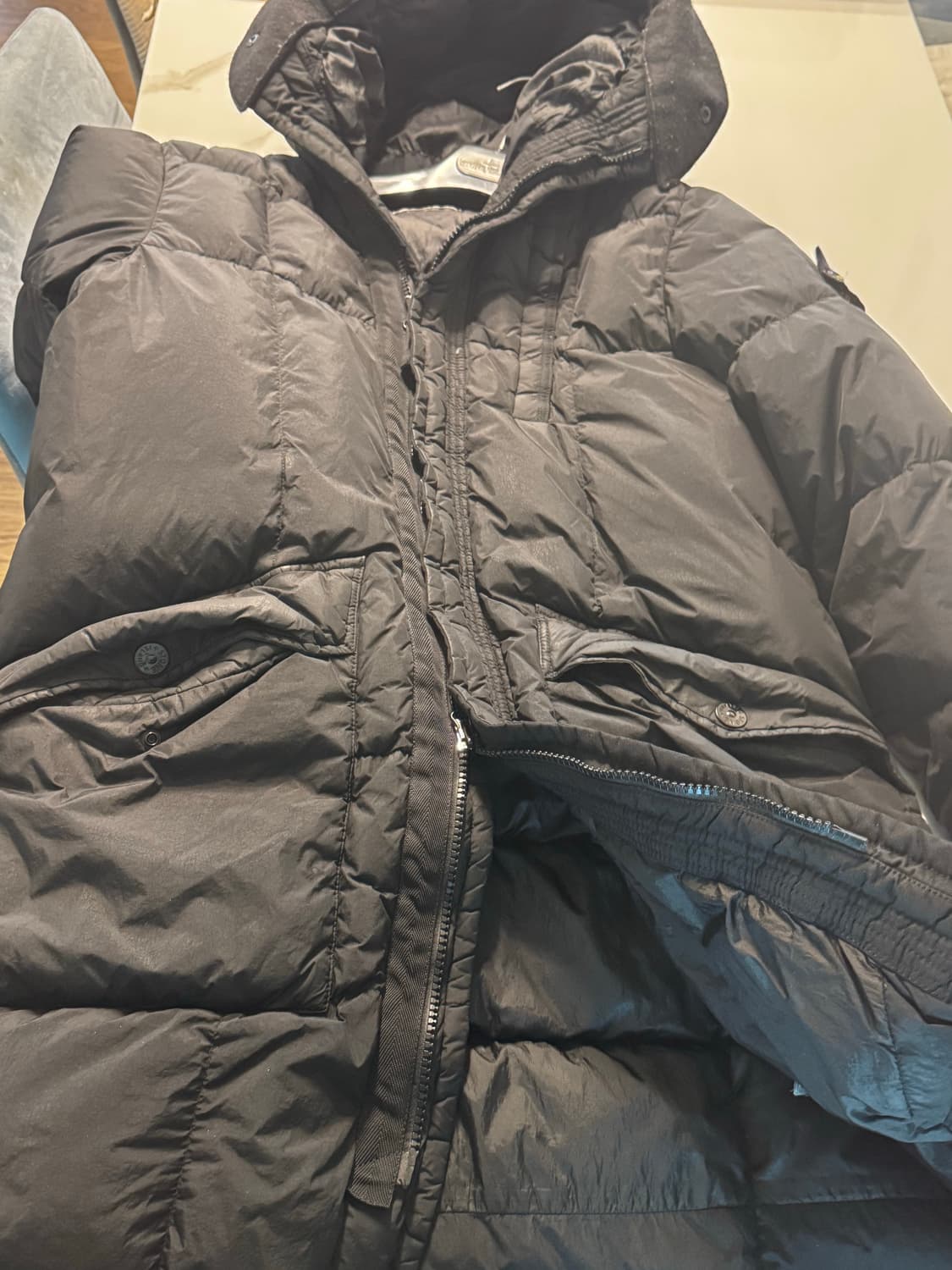 스톤아일랜드 크링클렙스 블랙 롱파카 size M 상품이미지2