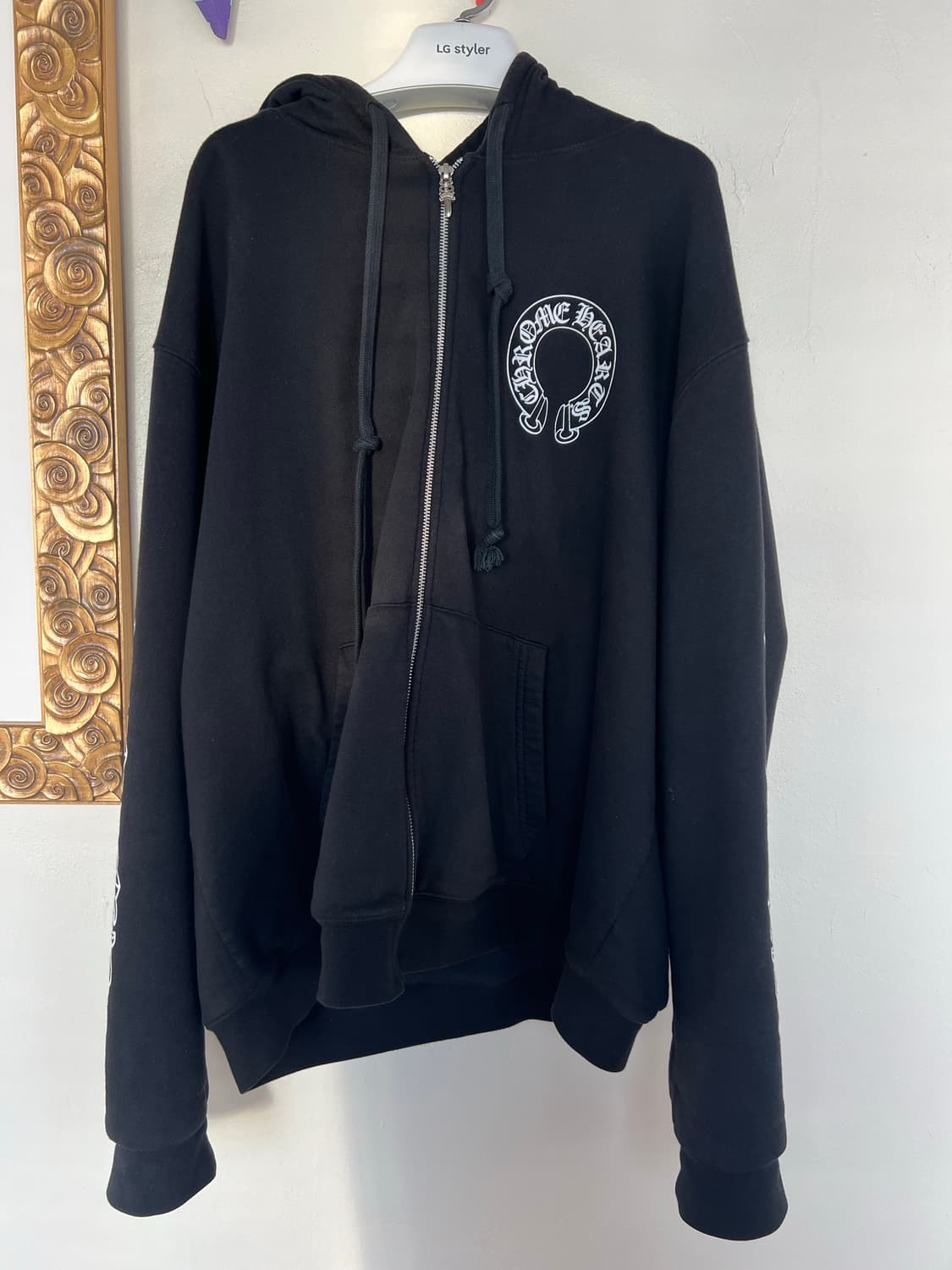 [L] 크롬하츠 홀스슈 플로랄 헤비웨이트 후드집업 상품이미지1