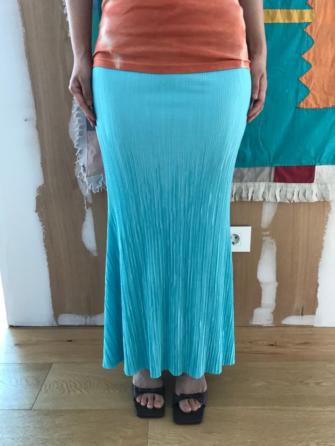 vintage mint pleats skirt 상품이미지7
