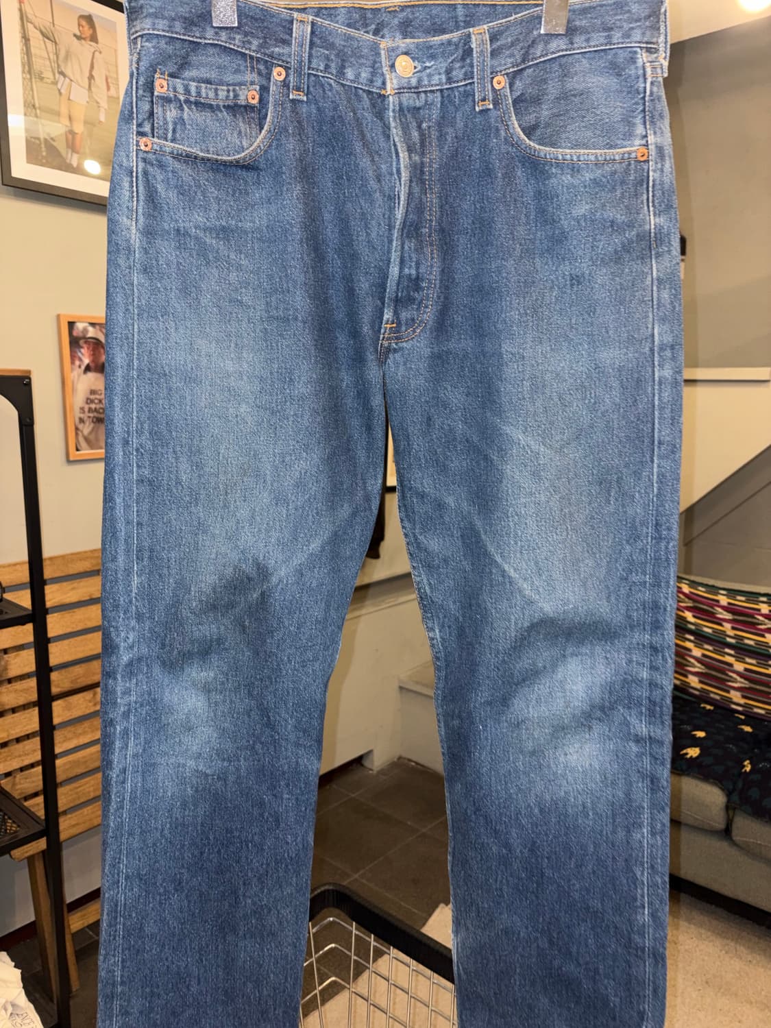 90’s Levi’s 501 501 USA denim washed pan 상품이미지6