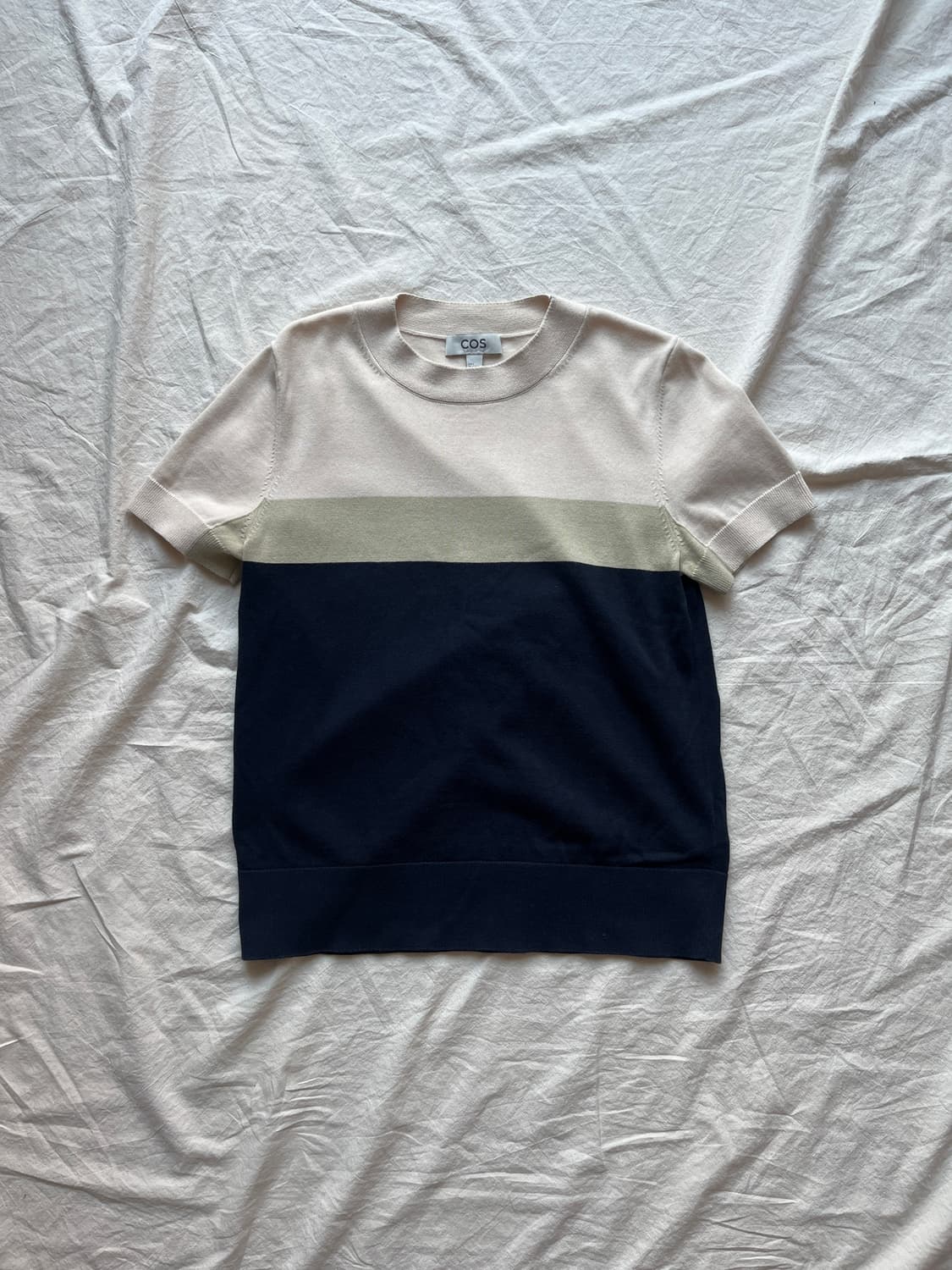 Cos 코스 배색 반팔 니트 상품이미지2