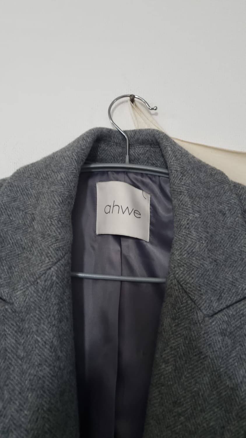 ahwe 그레이 헤링본 롱 모*캐시 혼방 코트 S 상품이미지3