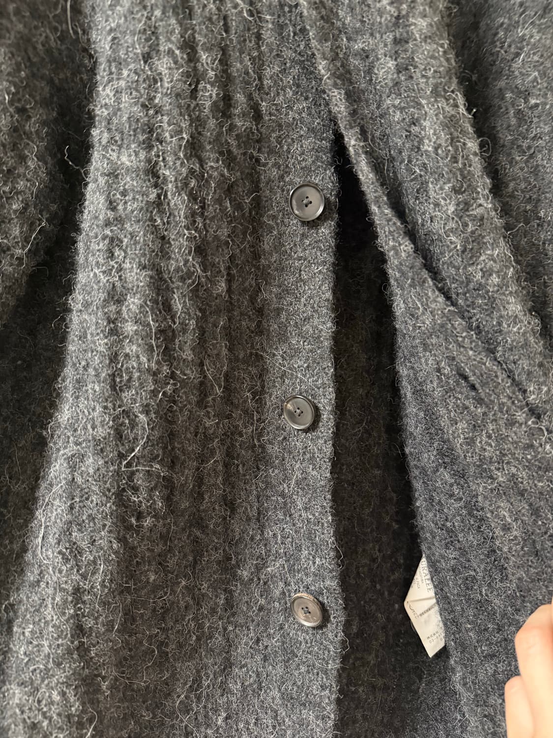 [5] 오라리 알파카 베이비 립 가디건 그레이 상품이미지4