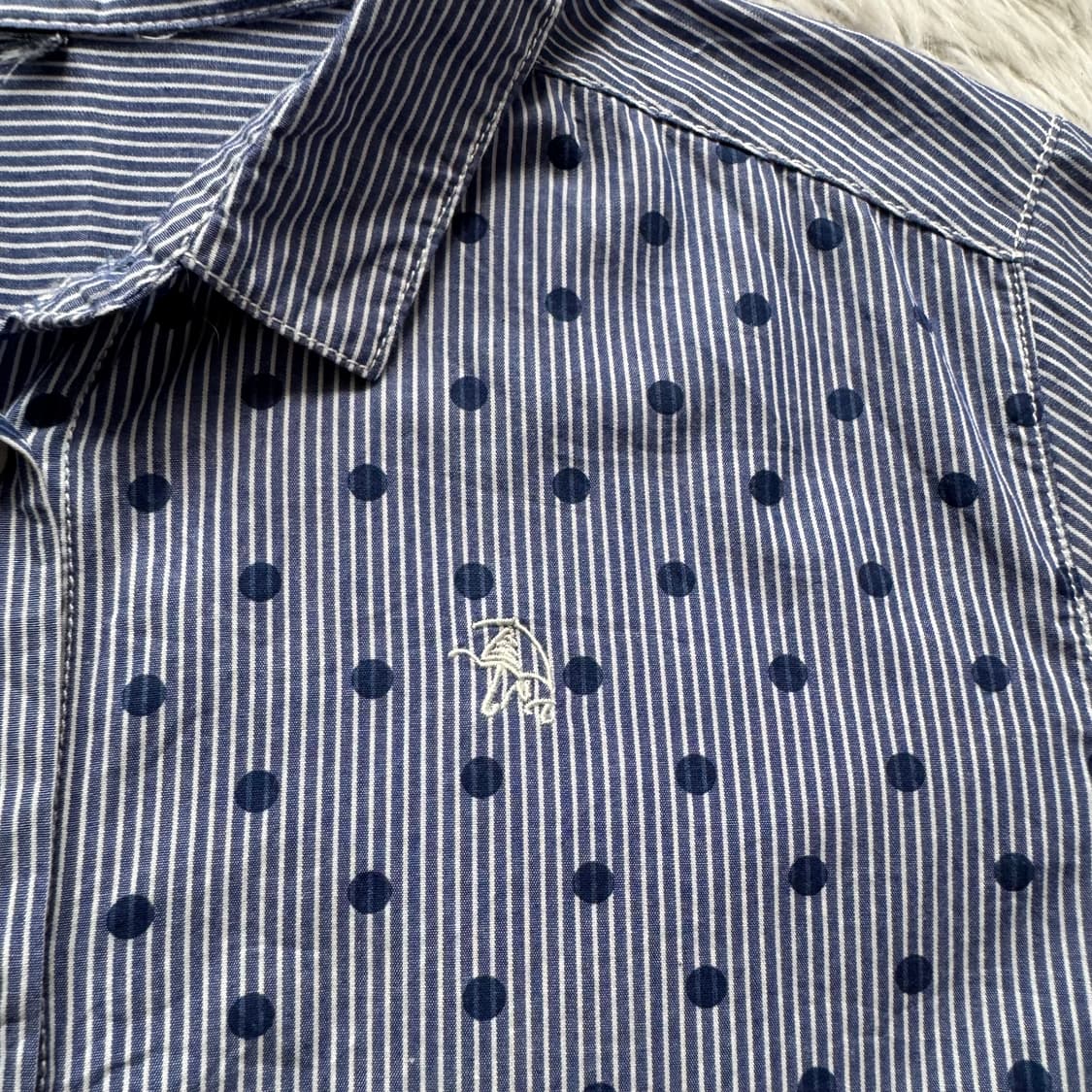 NORTH 일본빈티지 땡땡이 반발 셔츠 블라우스 노드 땡땡이셔츠 M 40 상품이미지5
