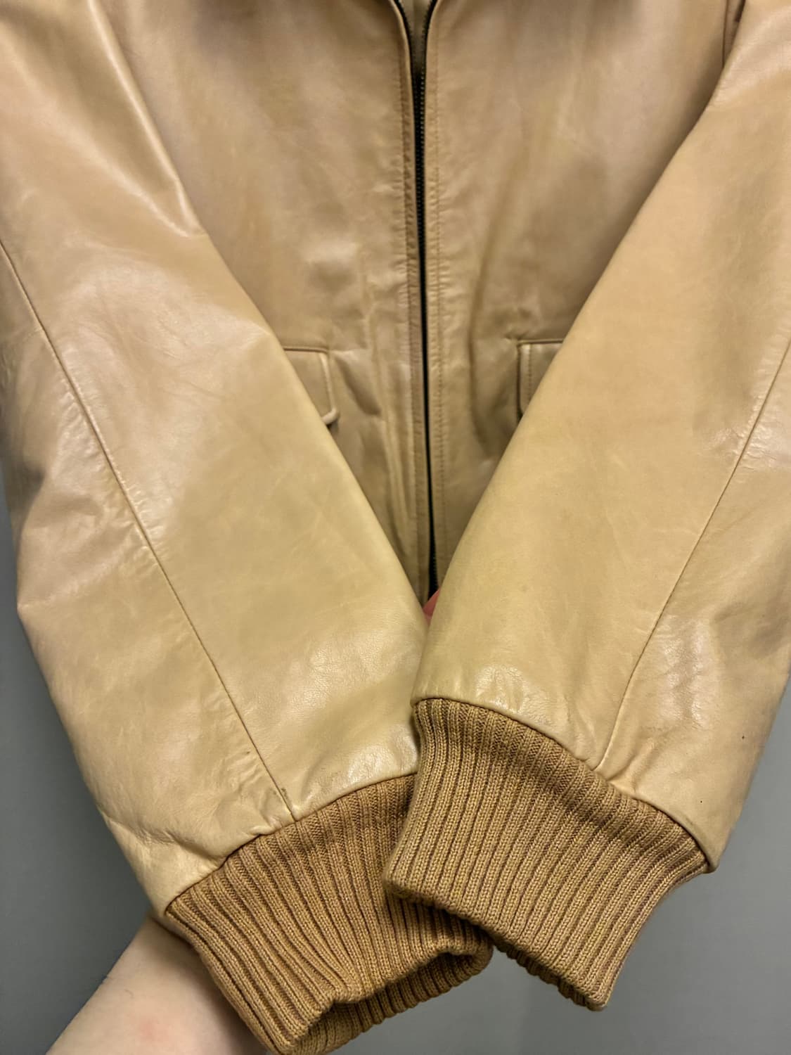 (S~M)00s GAP 올드갭 밀리터리 봄버 레더자켓 가죽자켓 우먼스 상품이미지4