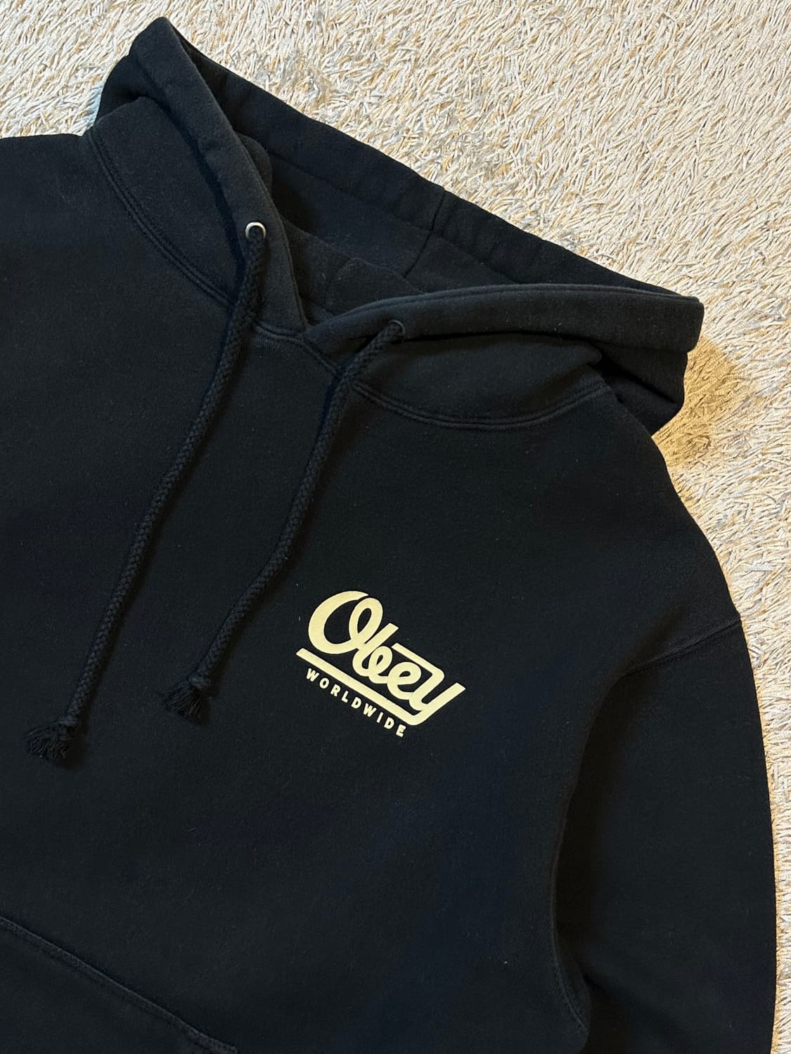 오베이 OBEY 월드와이드 백로고 후드티 블랙 상품이미지3