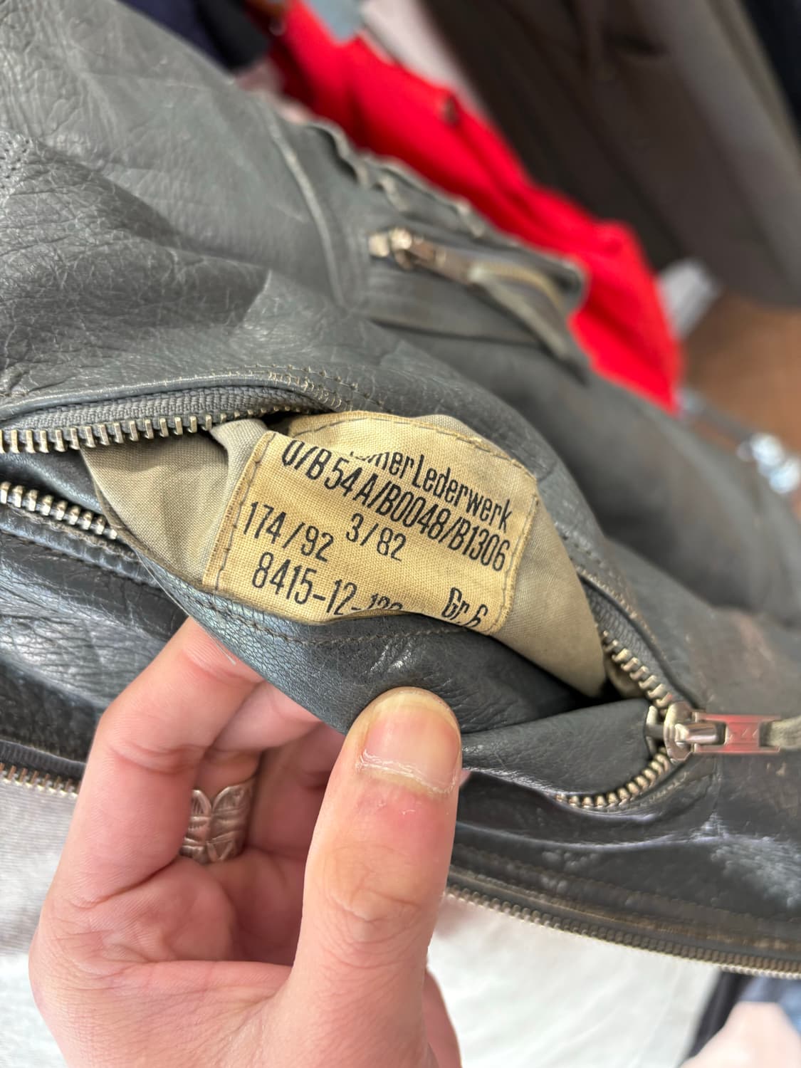 80s Germany 레더 플라이트 봄버 자켓 상품이미지8