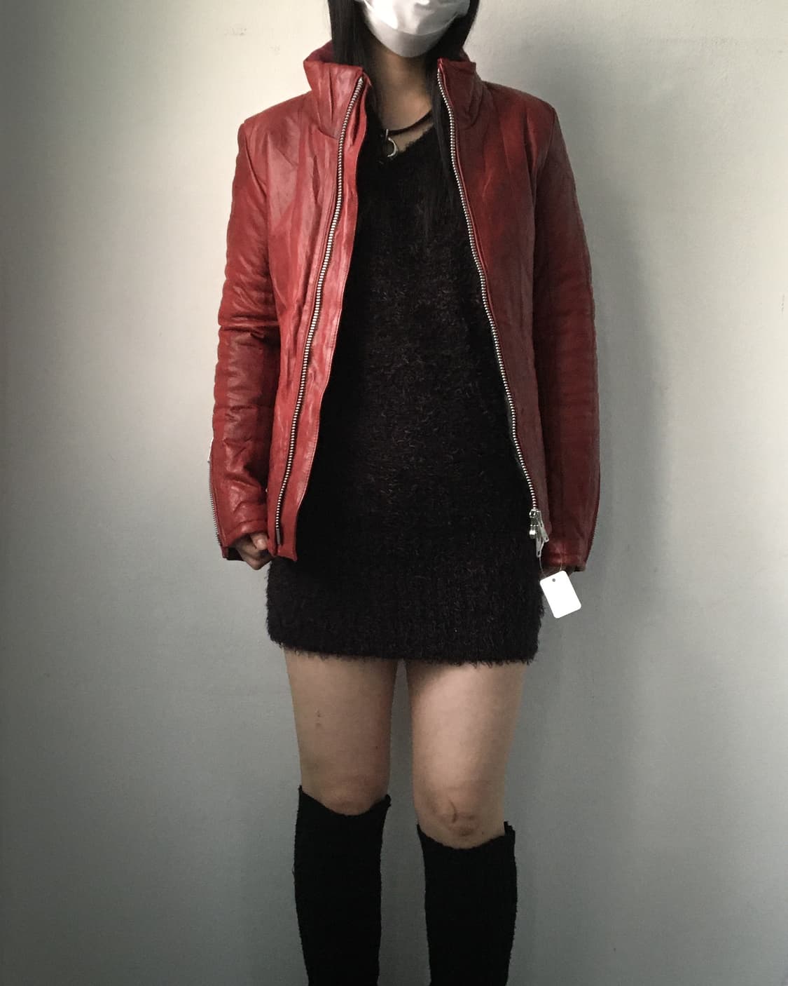 High neck leather jacket 상품이미지10