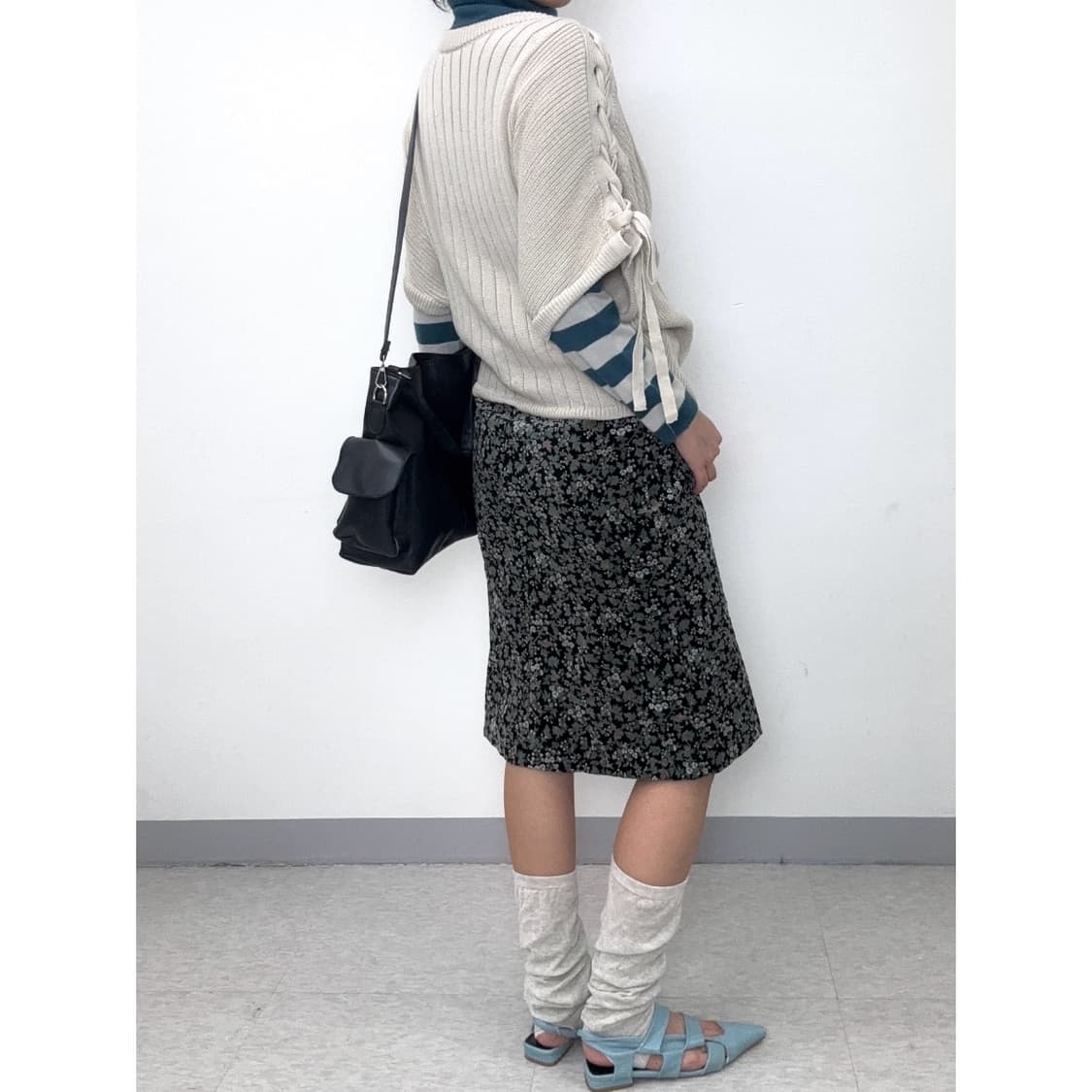 빈티지 베이지 하프 니트 상품이미지4