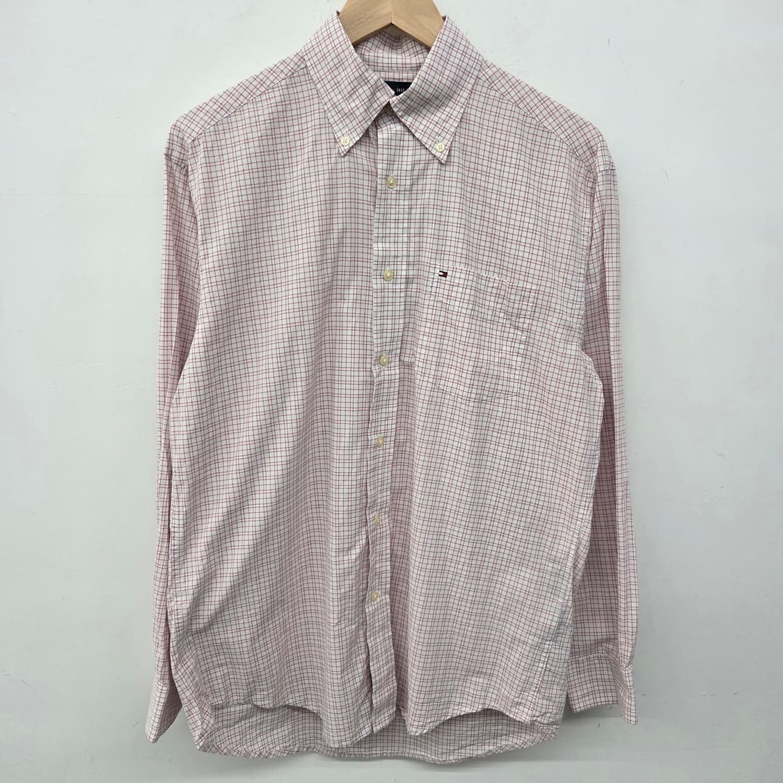 타미힐피거 핑크 체크 긴팔 셔츠 남s 상품이미지2