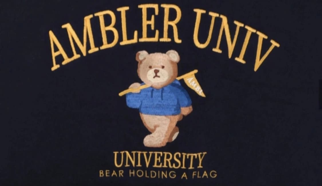 엠블러 곰돌이 자수 기모 맨투맨 상품이미지3