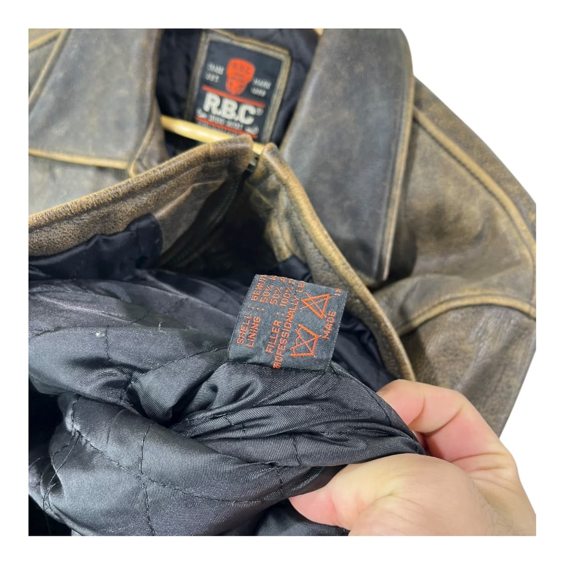 [R.B.C] 90's 알비씨 싱글 카라 레더자켓 상품이미지6