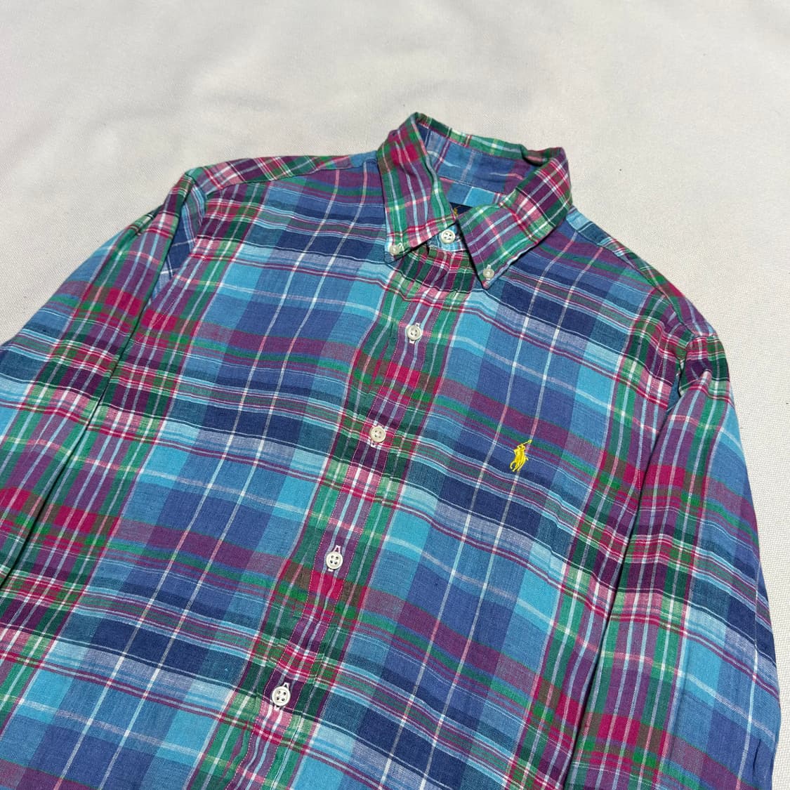 XS 폴로랄프로렌 린넨 체크셔츠 상품이미지1