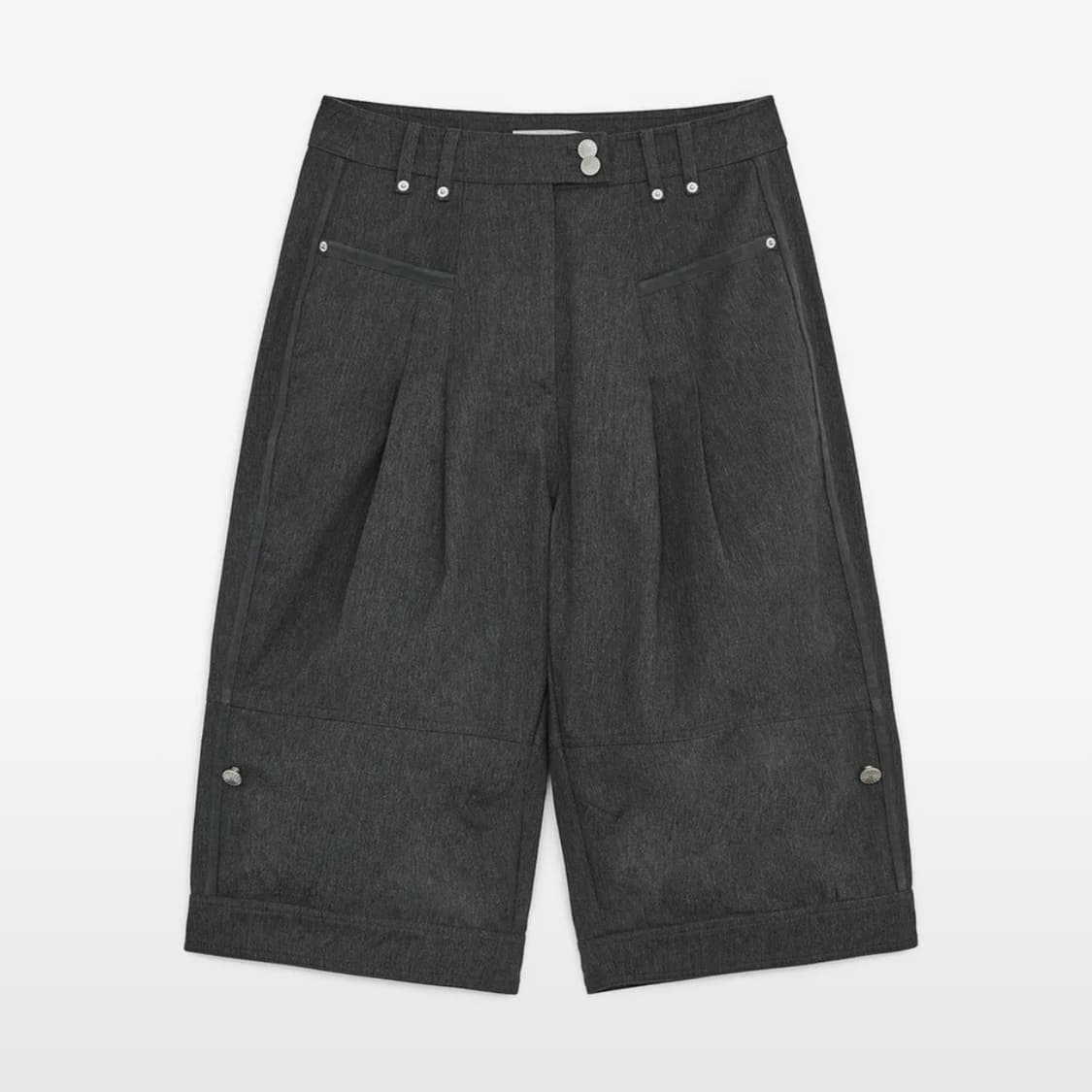 허그유어스킨 벌룬핀턱 카프리팬츠 S 차콜 상품이미지1