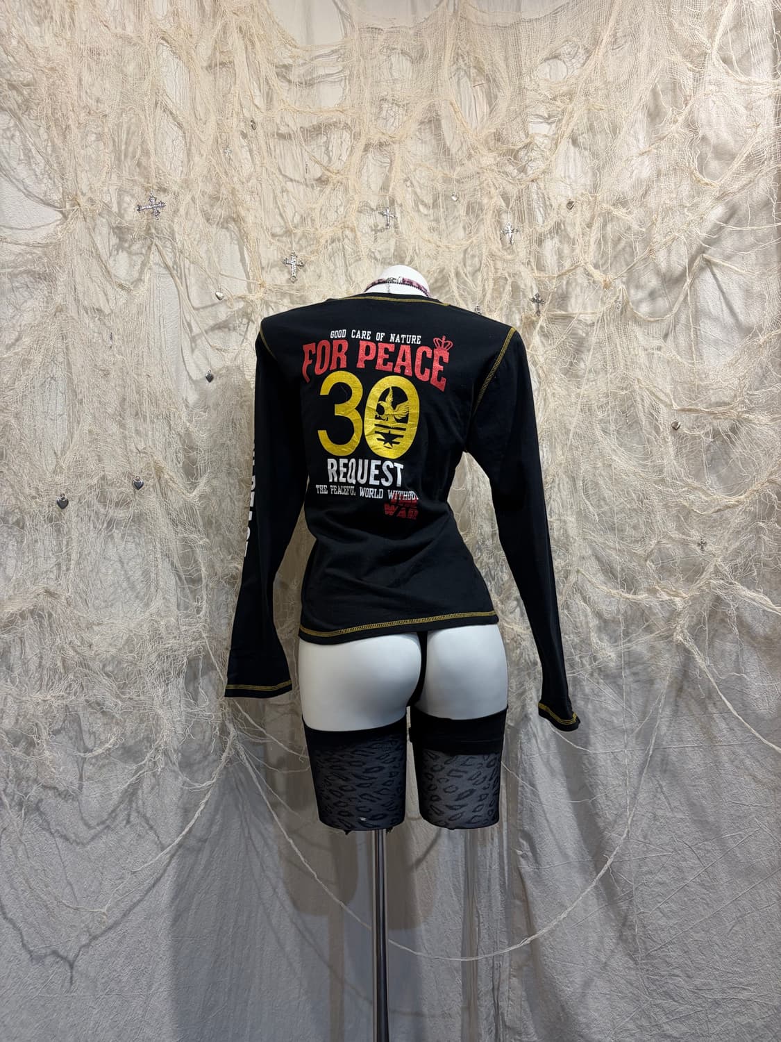 Y2K cubic lettering stitch long sleeve 상품이미지4