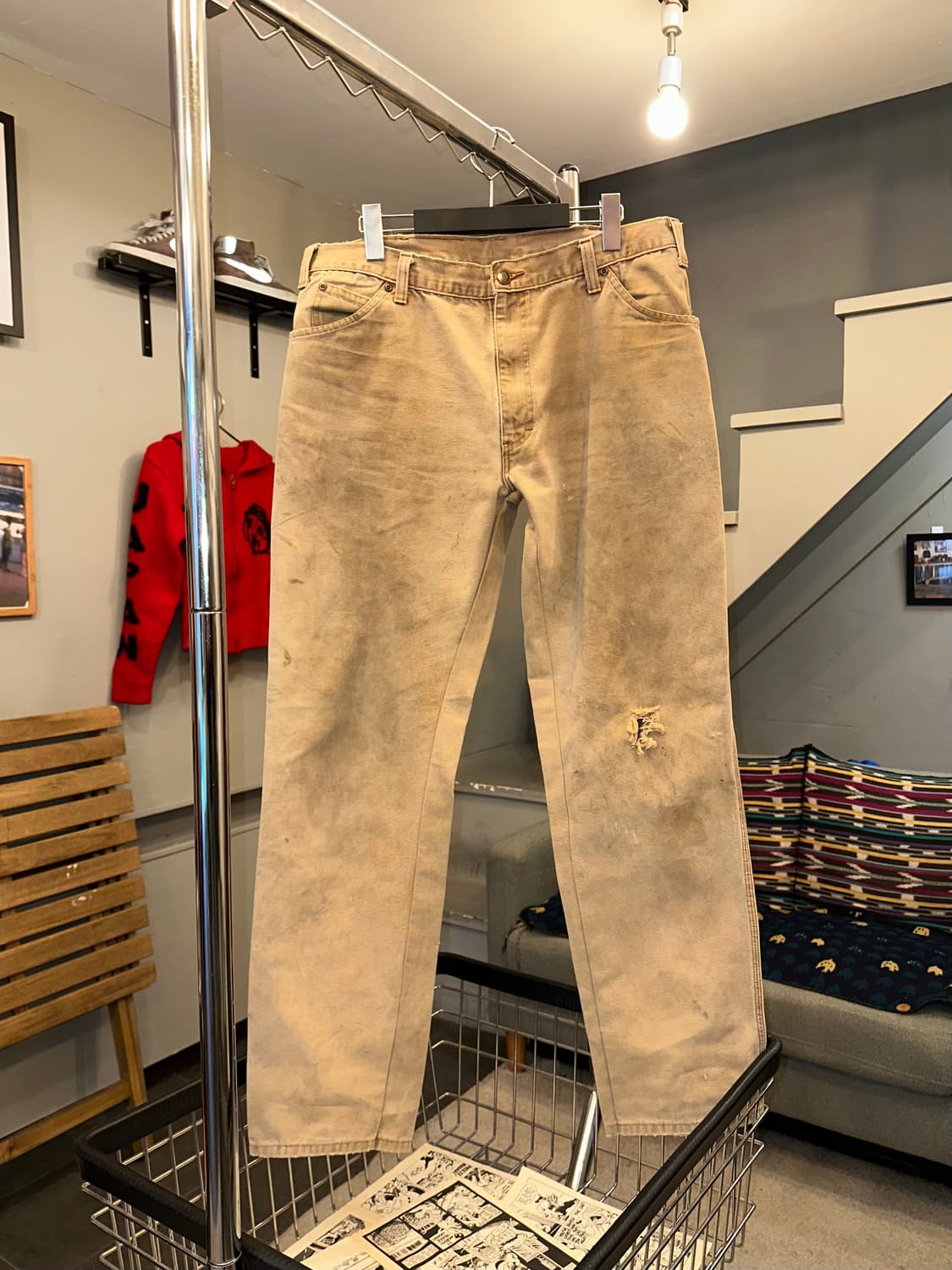 00’s Dickies distressed single work pant 상품이미지4