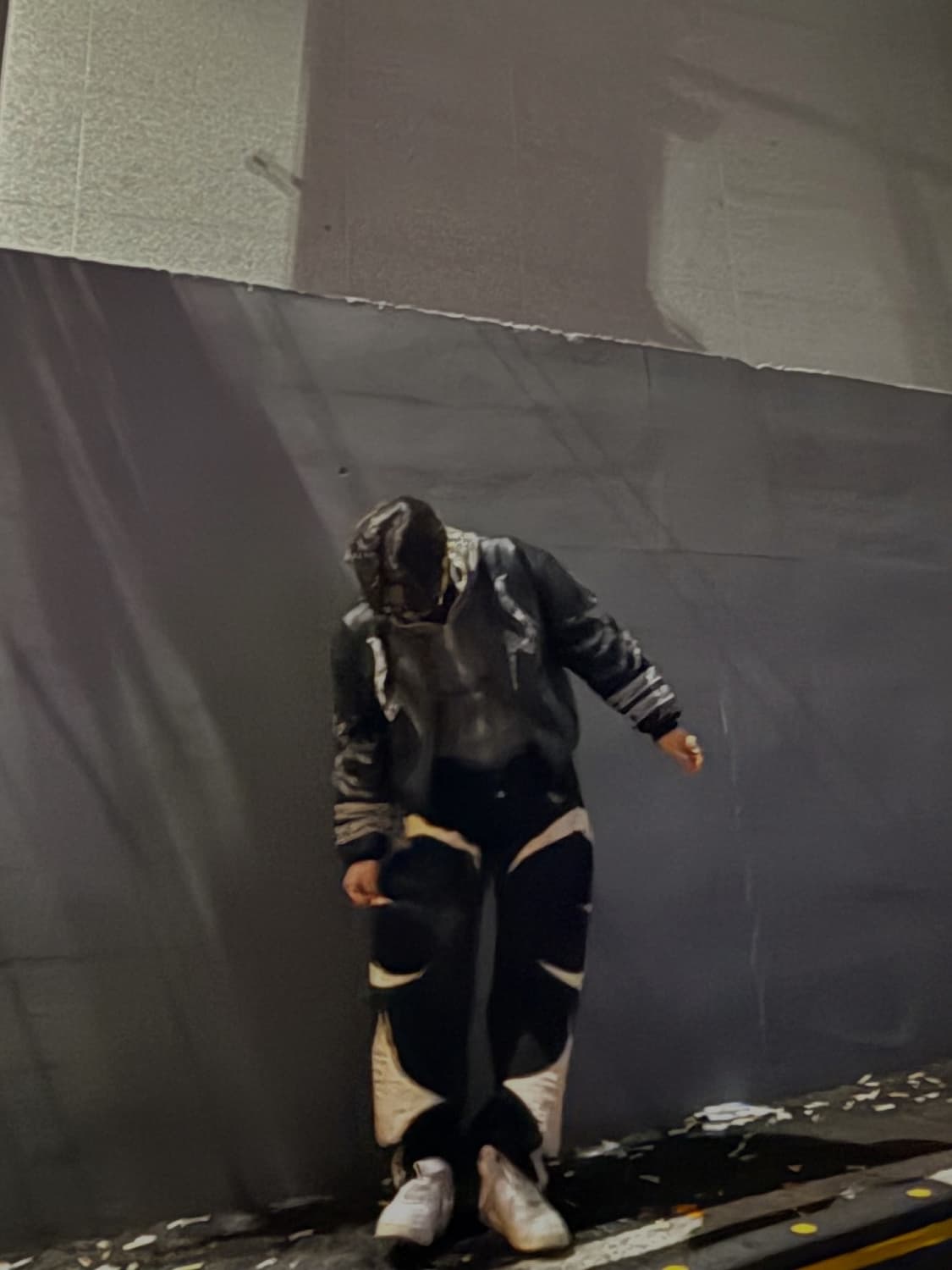 주술회전 언더마이카 료멘 스쿠나 자수 레더 봄버 블랙 상품이미지3