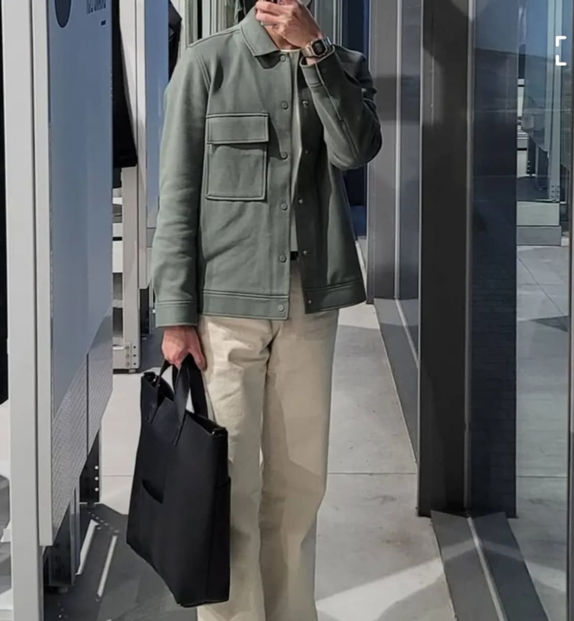 COS 코스 코튼 트윌 자켓 카키 상품이미지1