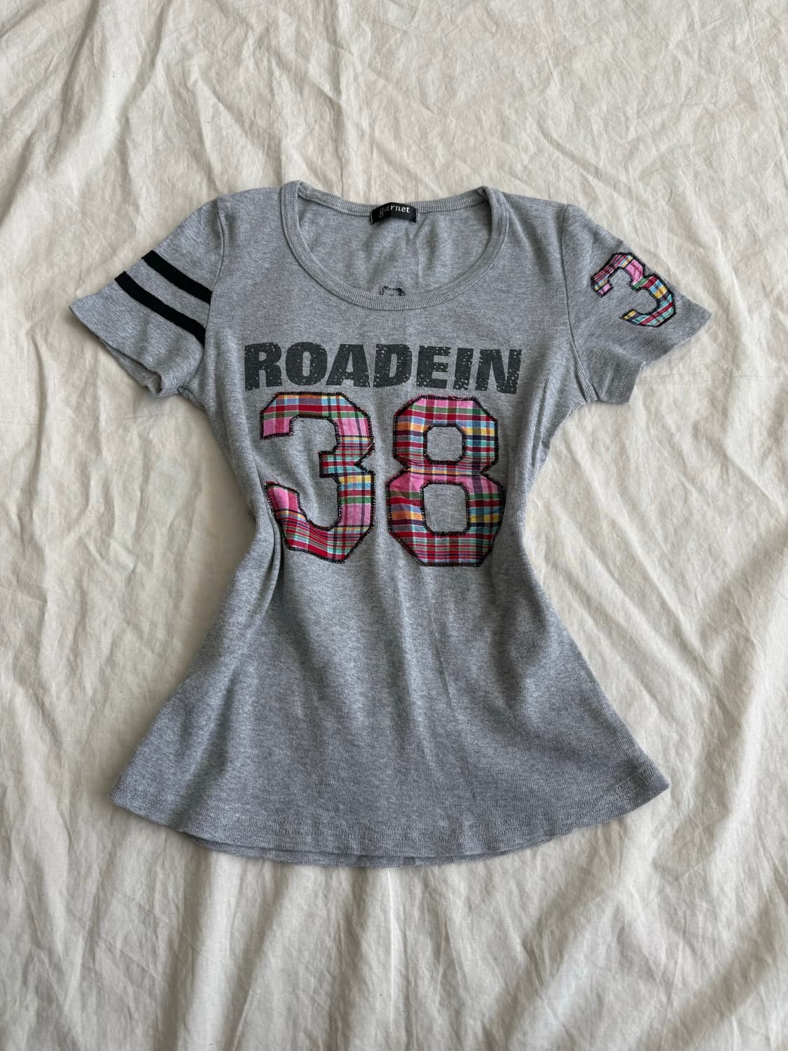 키치 00‘s y2k 딱붙 반팔탑 상품이미지2