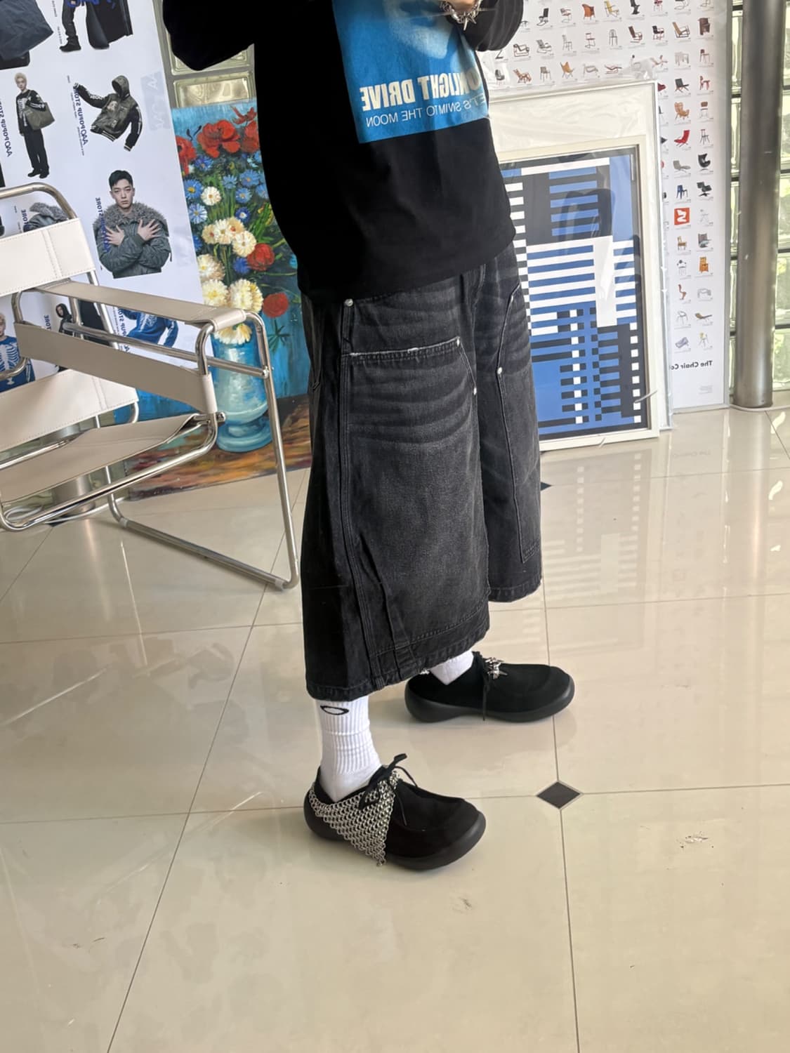 double knee baggy shorts 상품이미지1