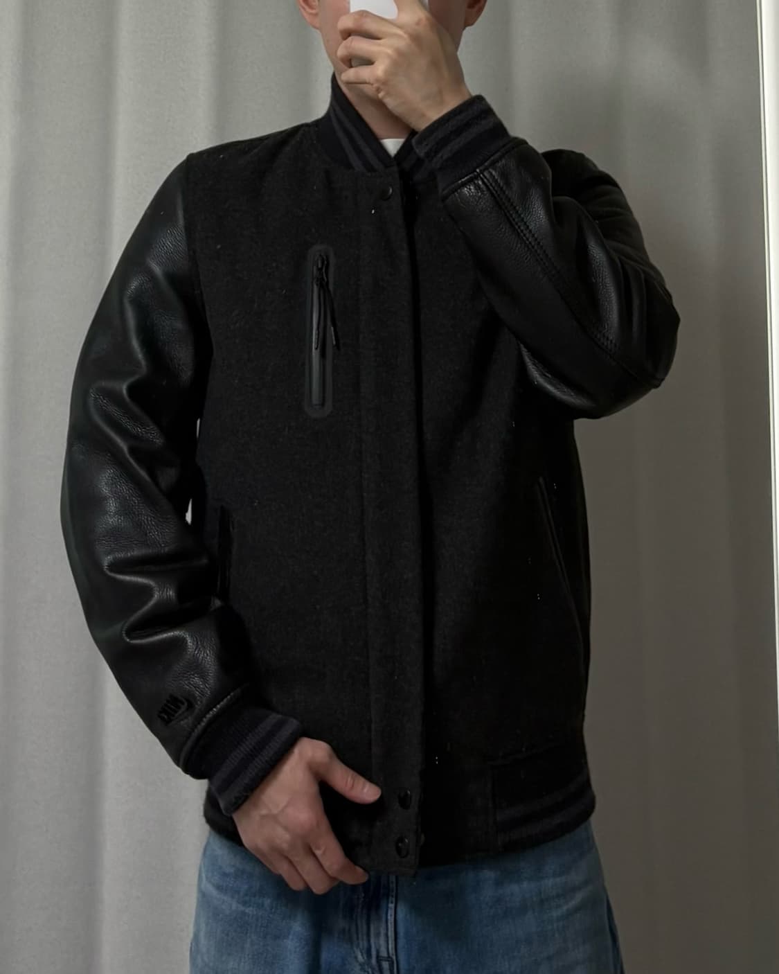 나이키 울 소가죽 바시티자켓 상품이미지1