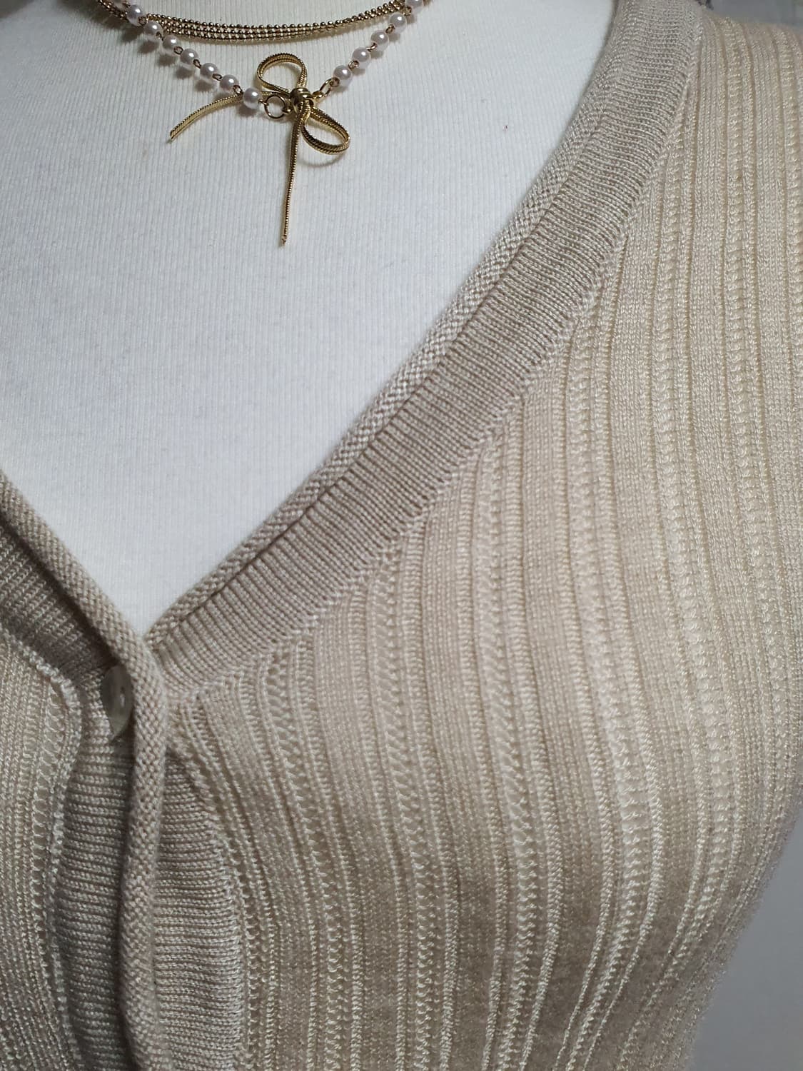 [모리걸] 골지 가디건 아이보리 상품이미지2