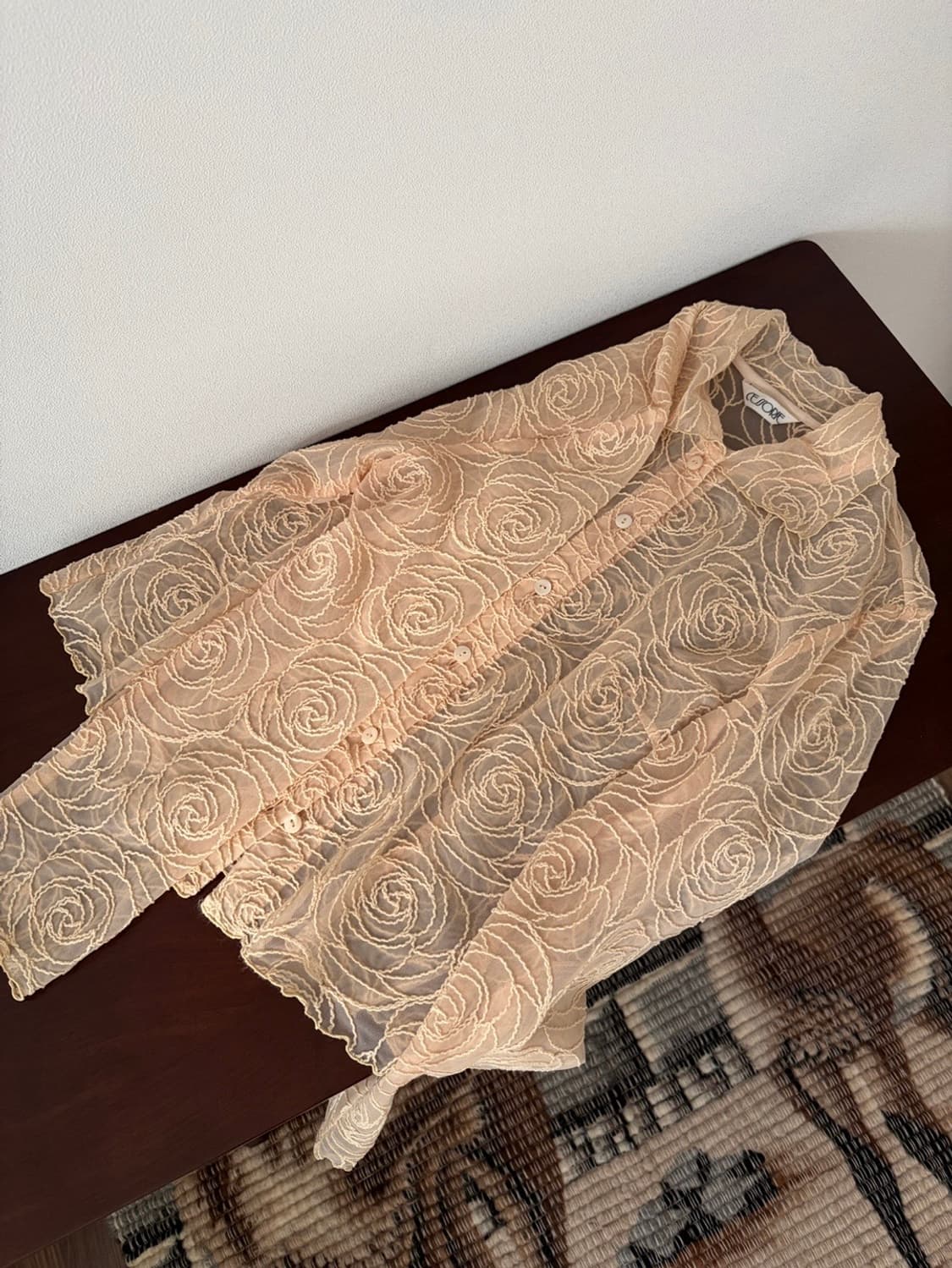 rose stitch sheer blouse 상품이미지7