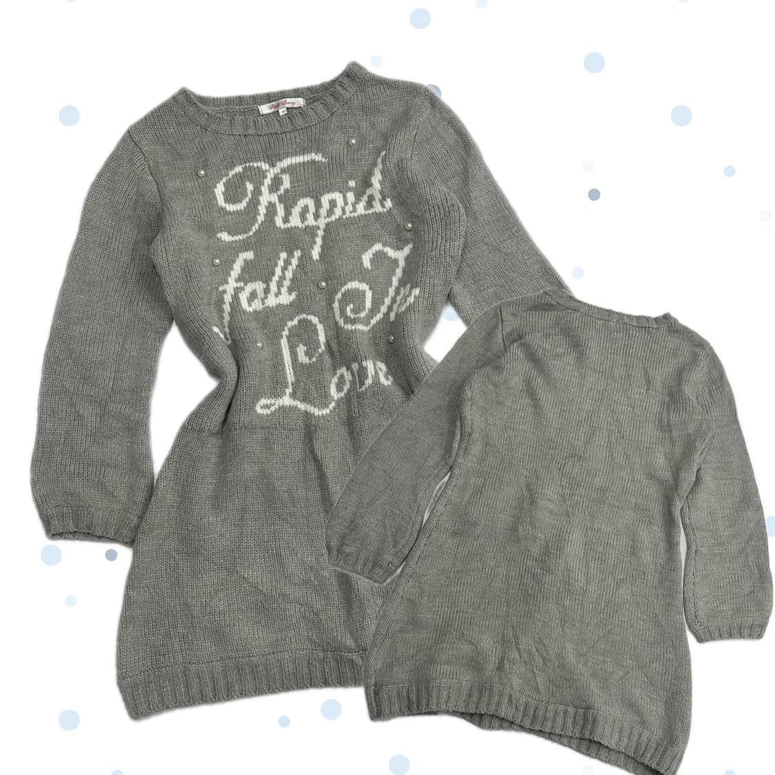 petit Berry 히메갸루  미디 니트 원피스 진주 레터링 크리스마스 상품이미지1