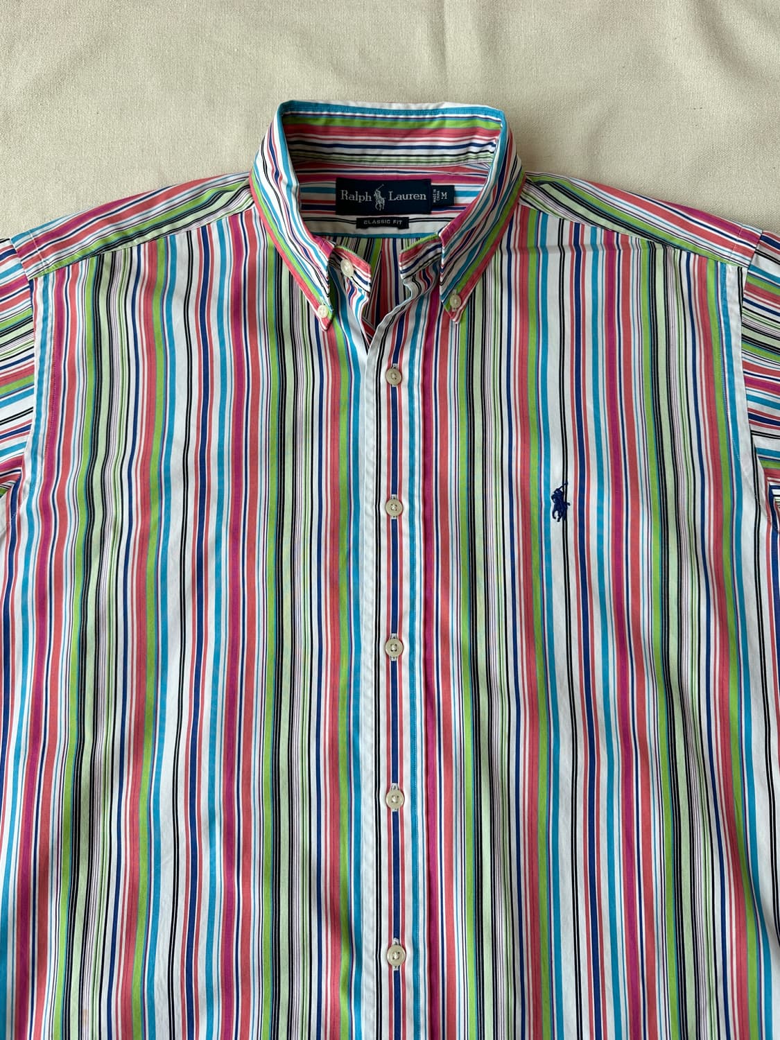 폴로 랄프로렌 멀티 스트라이프 반팔 셔츠 클래식핏 M 상품이미지2