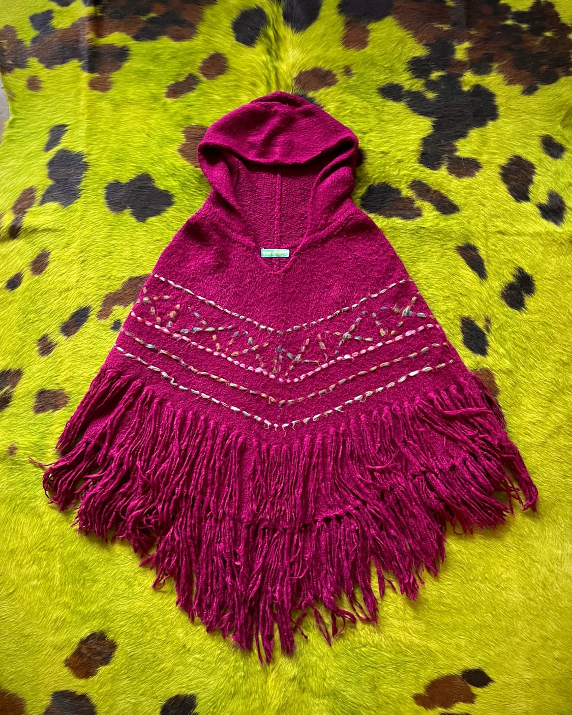 ANAP Mimpi Hippie Hood Fringe Knit Cape 상품이미지3