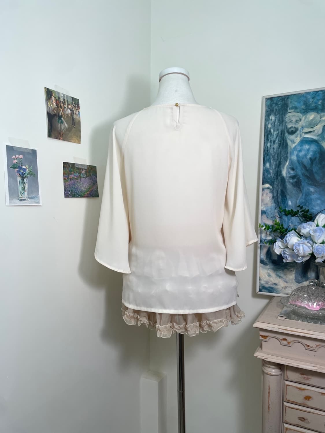 coral ivory bow point fairy blouse 상품이미지3