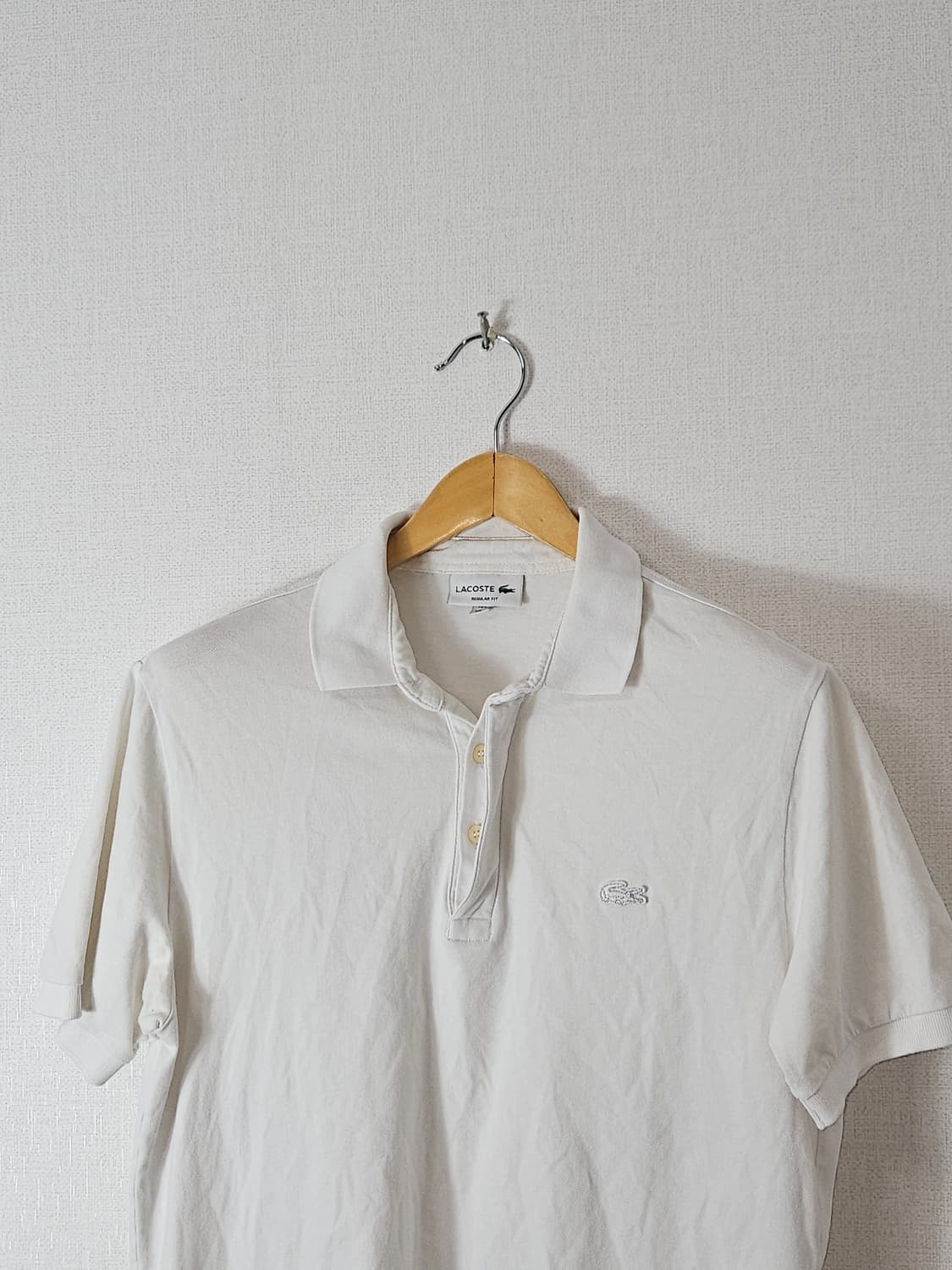 라코스테 화이트 카라티 반팔 폴로 코튼 M 상품이미지1