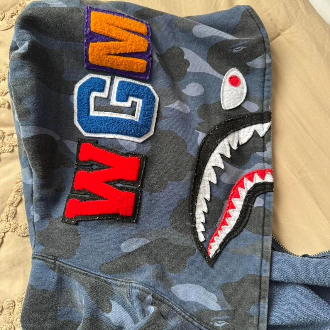 베이프 카모 샤크 후드집업 블루 상품이미지2