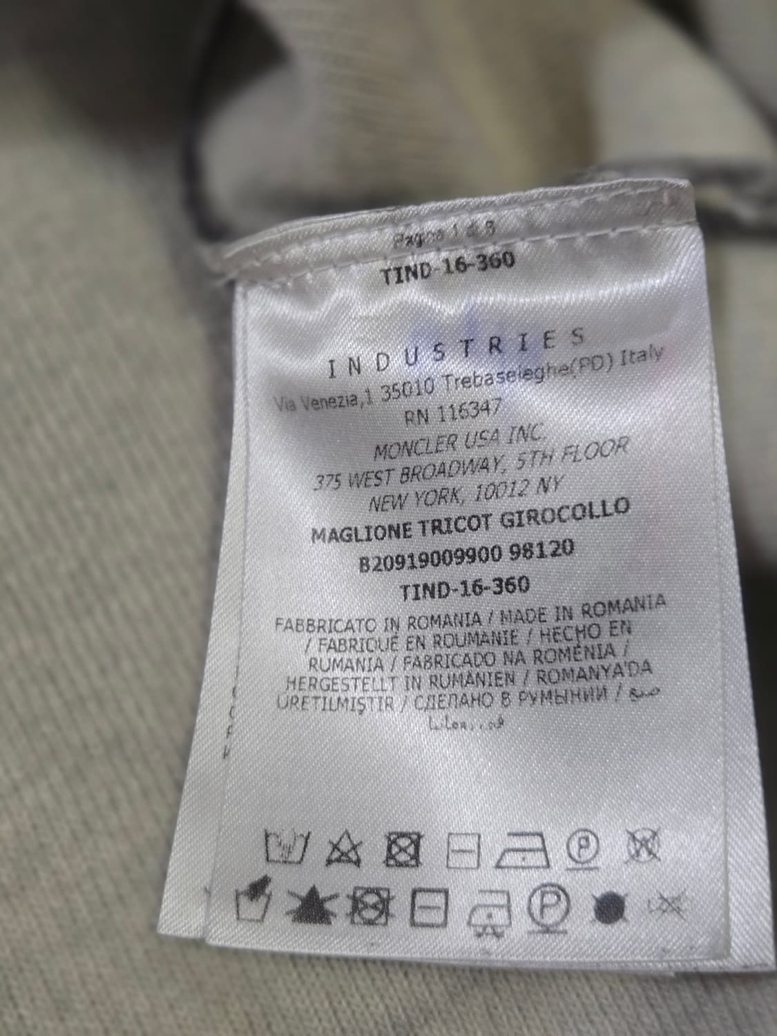 몽클레어 남성 마글리온 트리콧 스타 로고 니트 (그레이)/105사이즈 상품이미지5