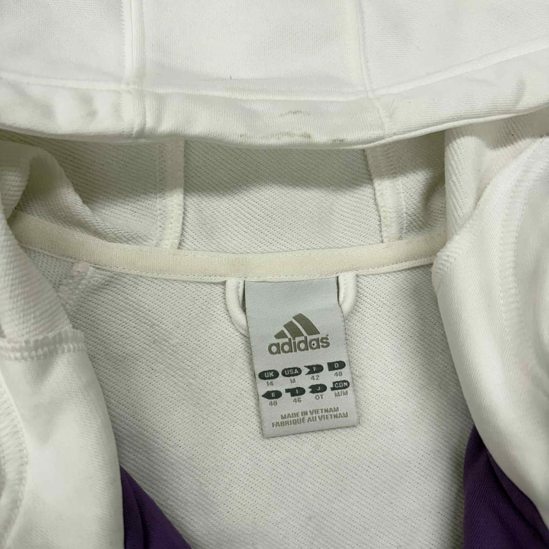 아디다스 화이트 퍼플 핀터깔 스웻 후드집업 희귀져지(M) 상품이미지5