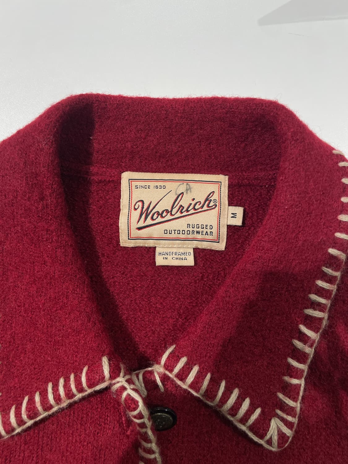울리치 딥 레드 핸드메이드 스티치 울 자켓 상품이미지7