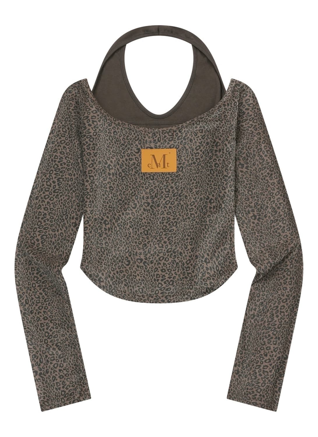 (새상품) 무센트 리세르 호피 홀터넥 레이어드 긴팔 티 상품이미지5