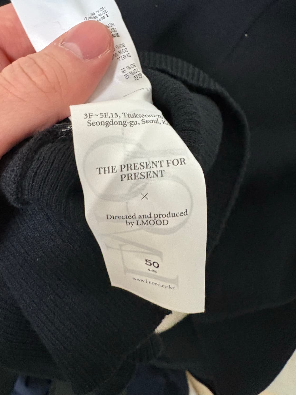 엘무드 오디너리 LD 울 코튼 크롭 가디건 블랙 50 상품이미지4