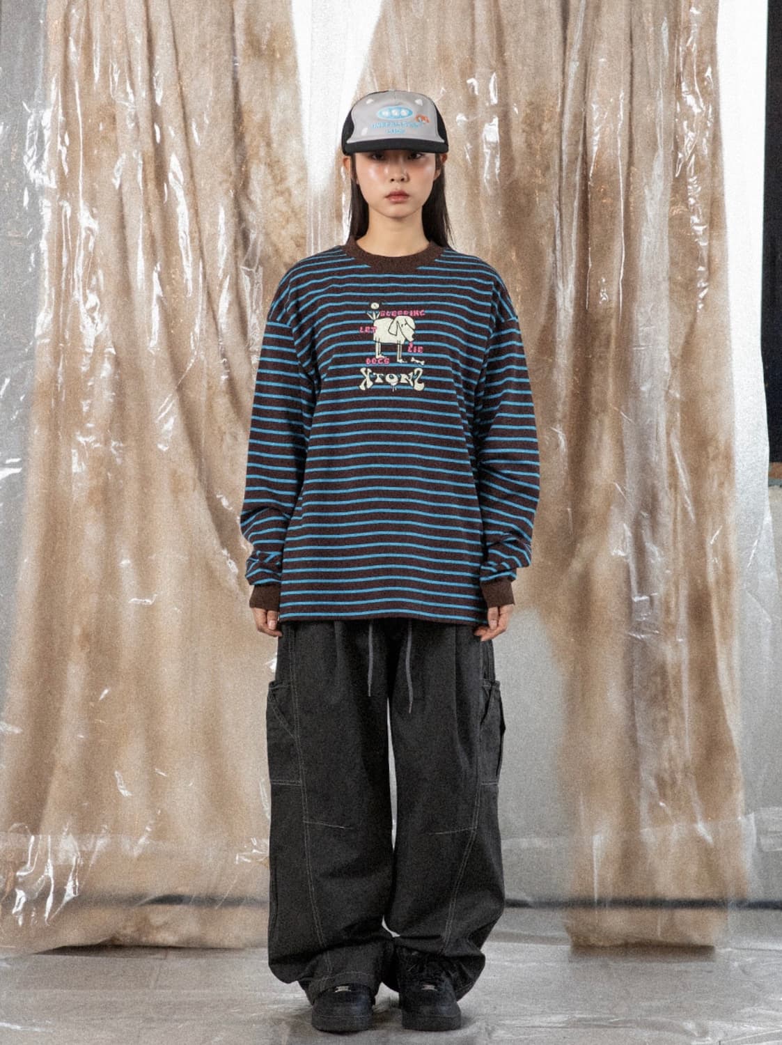 [L]엑스톤즈 카시아 더블 포켓 워싱 코튼 팬츠 차콜 상품이미지7