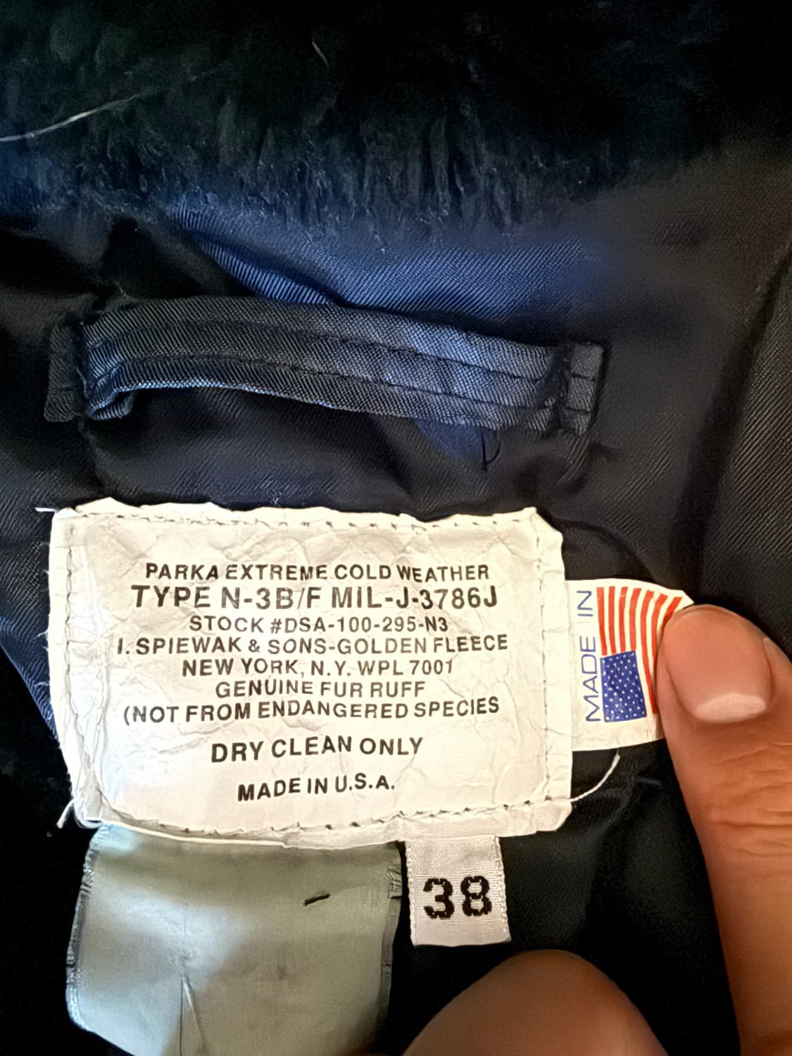 SPIWAK N-3B Golden Fleece 38 (USA made) 상품이미지3