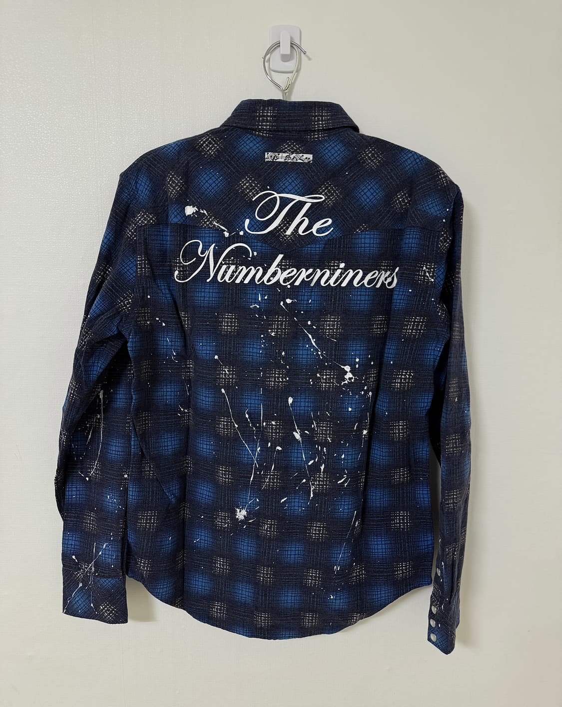 Number (N)ine 페인트 스플래터 플란넬 체크 셔츠 상품이미지1