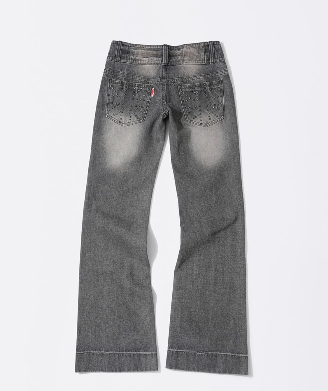 스컬프터 로우라이즈 워싱 데님 그레이 팬츠 상품이미지2