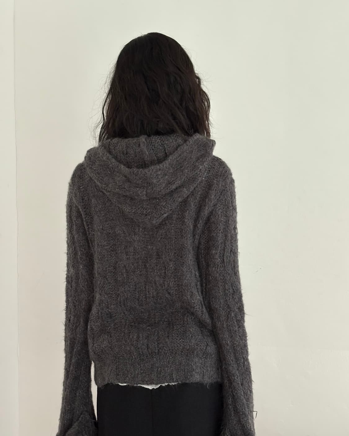 그레이 롱 니트 집업 상품이미지8