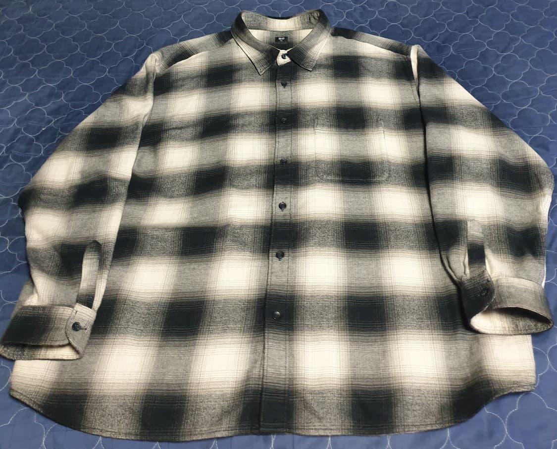 (아워레가시st) 유니클로 플란넬 체크 롱슬리브 셔츠 (4XL) 상품이미지4