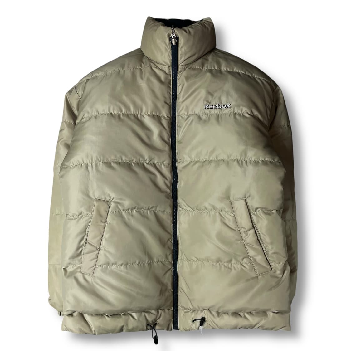 리복 네이비 베이지 리버시블 다운 패딩 상품이미지2