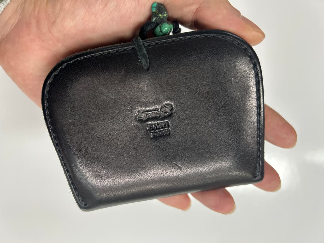 goros 고로스 블랙 새들레더 콘초 카드지갑 상품이미지5