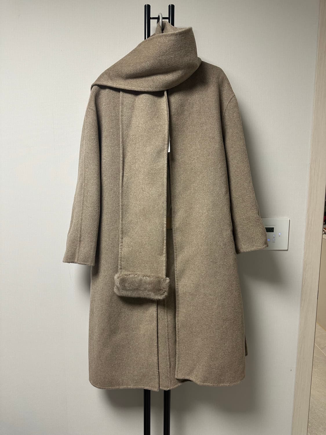 W9 핸드메이드 캐시미어  리얼밍크 머플러 코트-M사이즈 (새상품) 상품이미지2