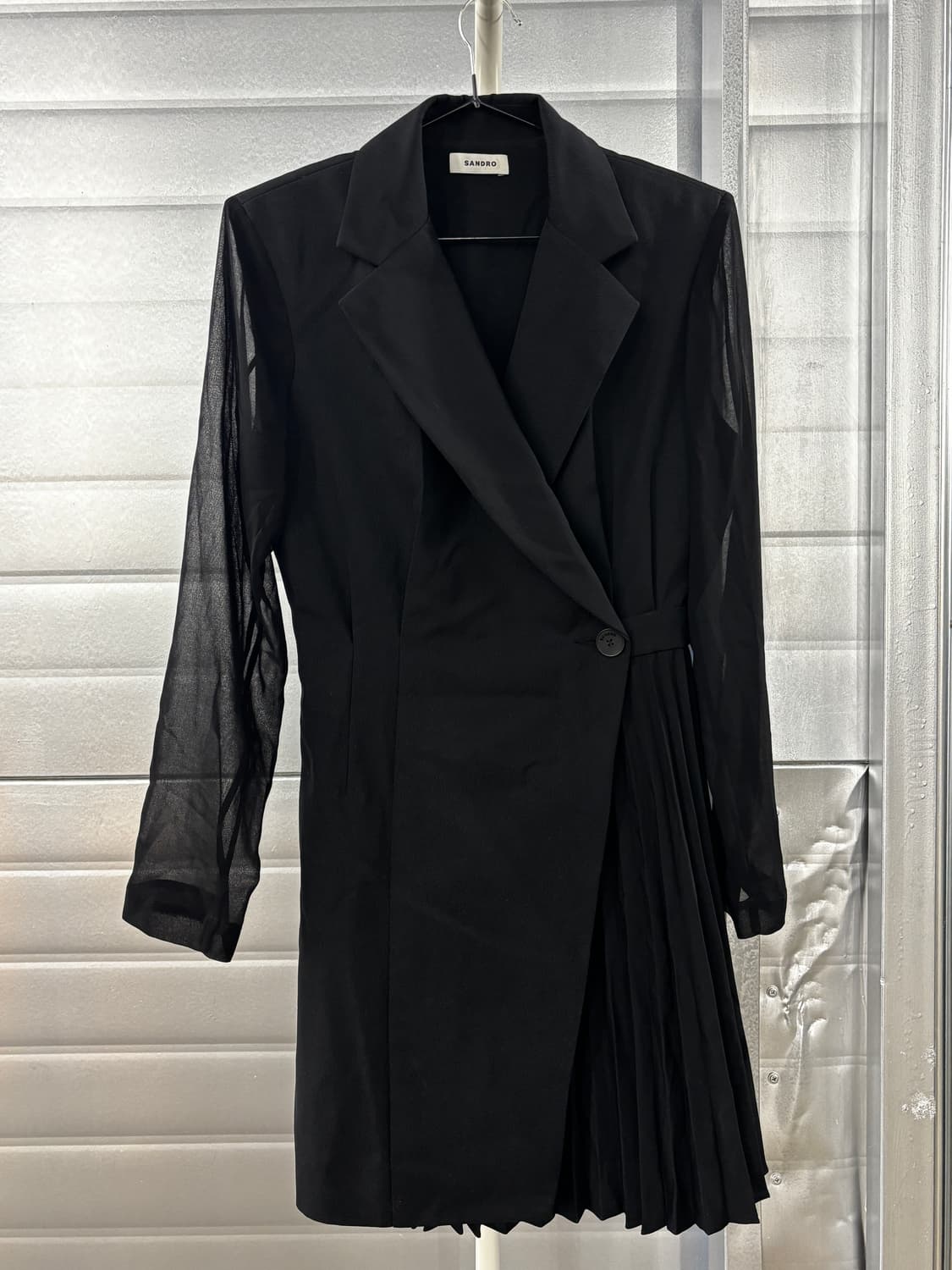 Sandro 플리츠 배색 블랙 원피스 54 상품이미지8