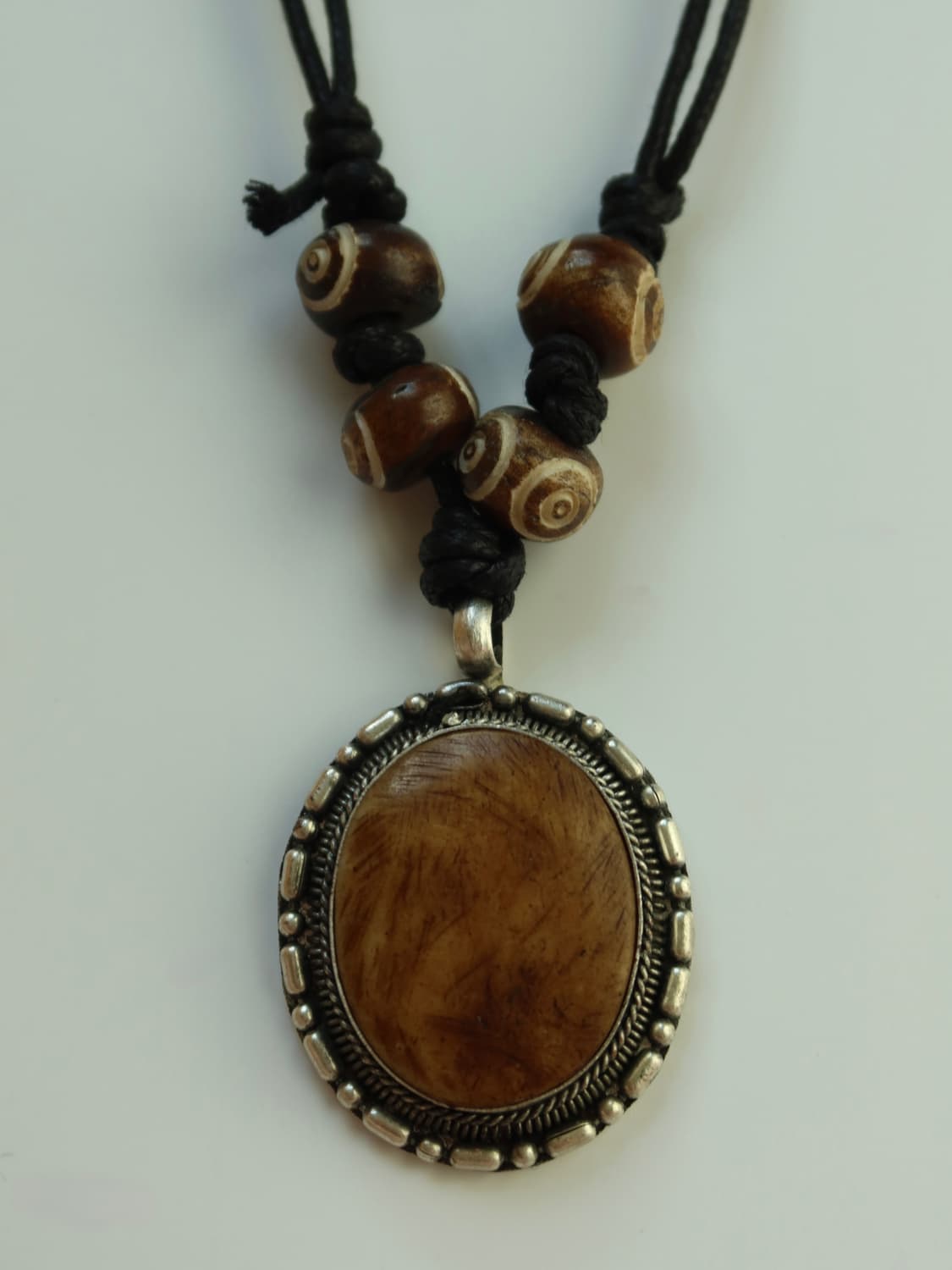 wood oval necklace 상품이미지4