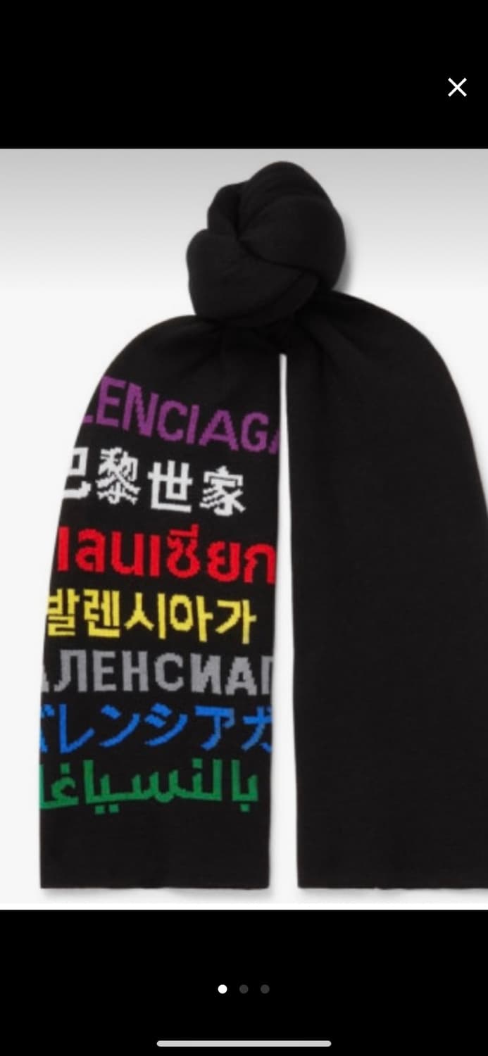 (새제품) 발렌시아가 랭귀지 울 머플러 상품이미지3